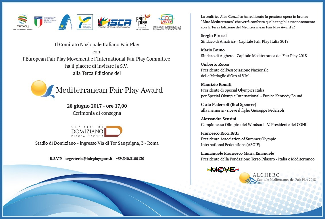 Mediterranean Fair Play Award 28/06/2017